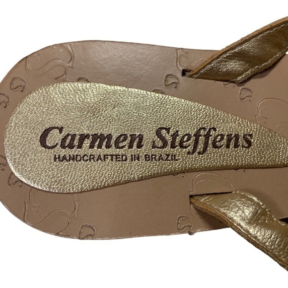 CARMEN STEFFENS Vt Dourado Womens Slide Thong Flat Sandals size 5 MADE IN BRAZIL - Picture 5 of 7